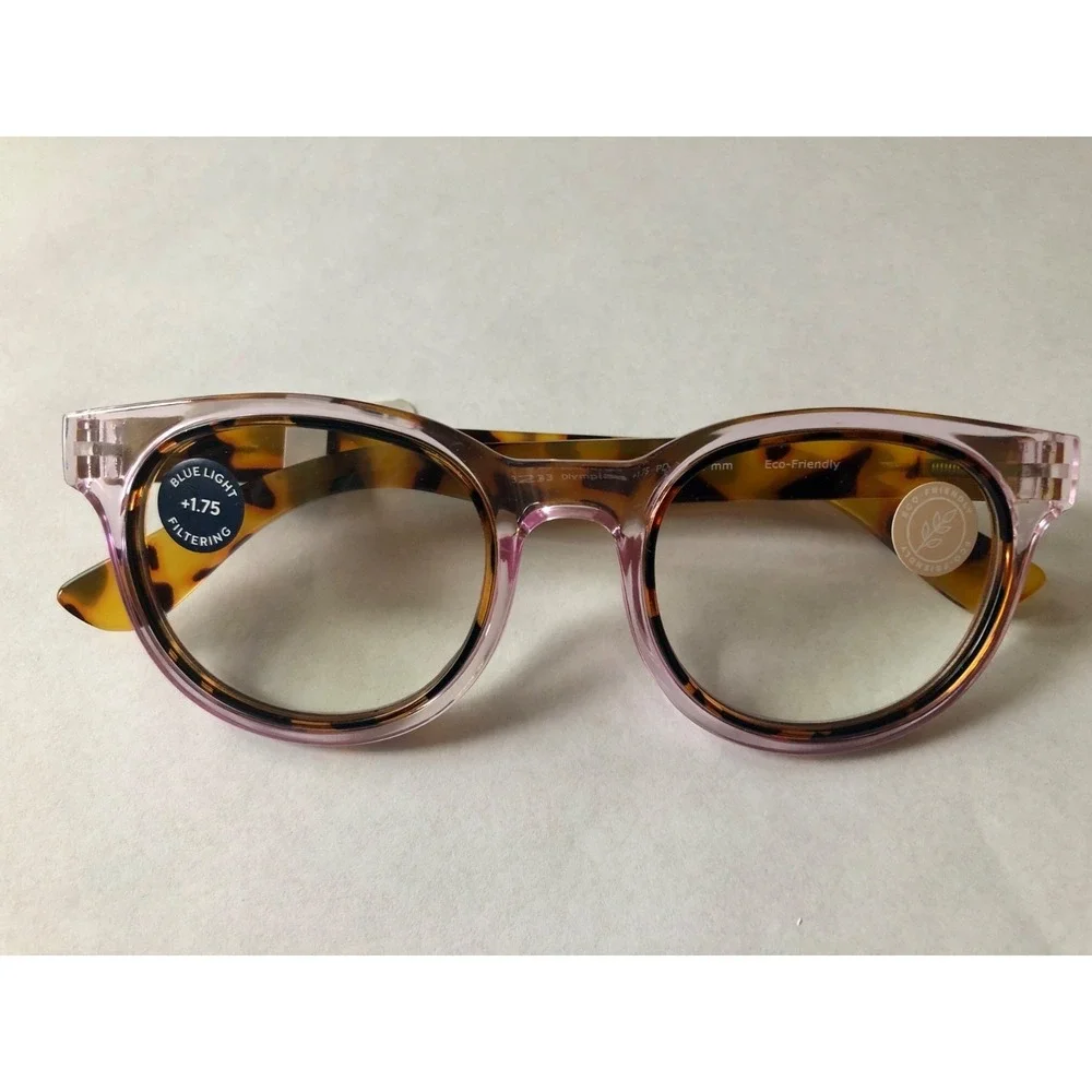 NEW Olympia Purple & Tortoise Peepers Blue Light Filtering  +1.75 Readers